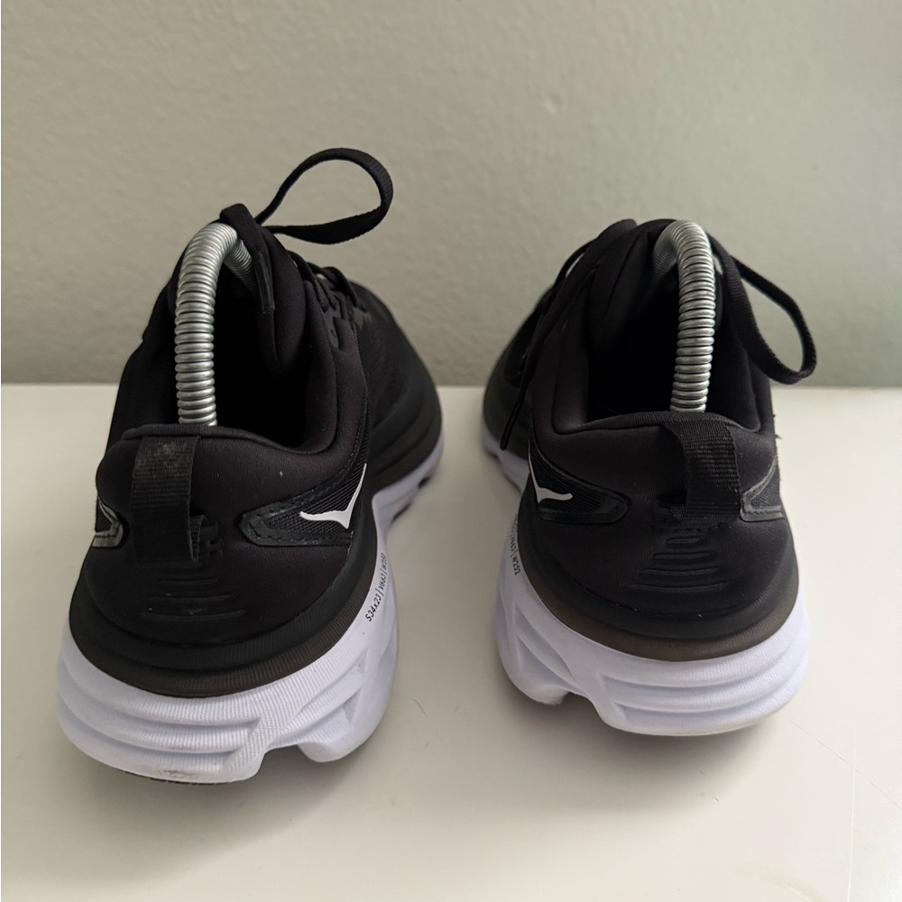 Hoka Bondi 8 Black and White Athletic Sneakers - Picture 7 of 10